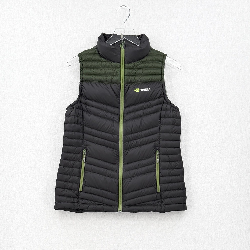 Packable Down Lightweight Puffer Vest Women Medium Black Green Travel Winter NEW